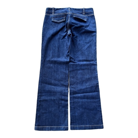 Ann Taylor Signature Fit Flare Jeans Womens Size 4P Blue t cotton stretch - Picture 2 of 7